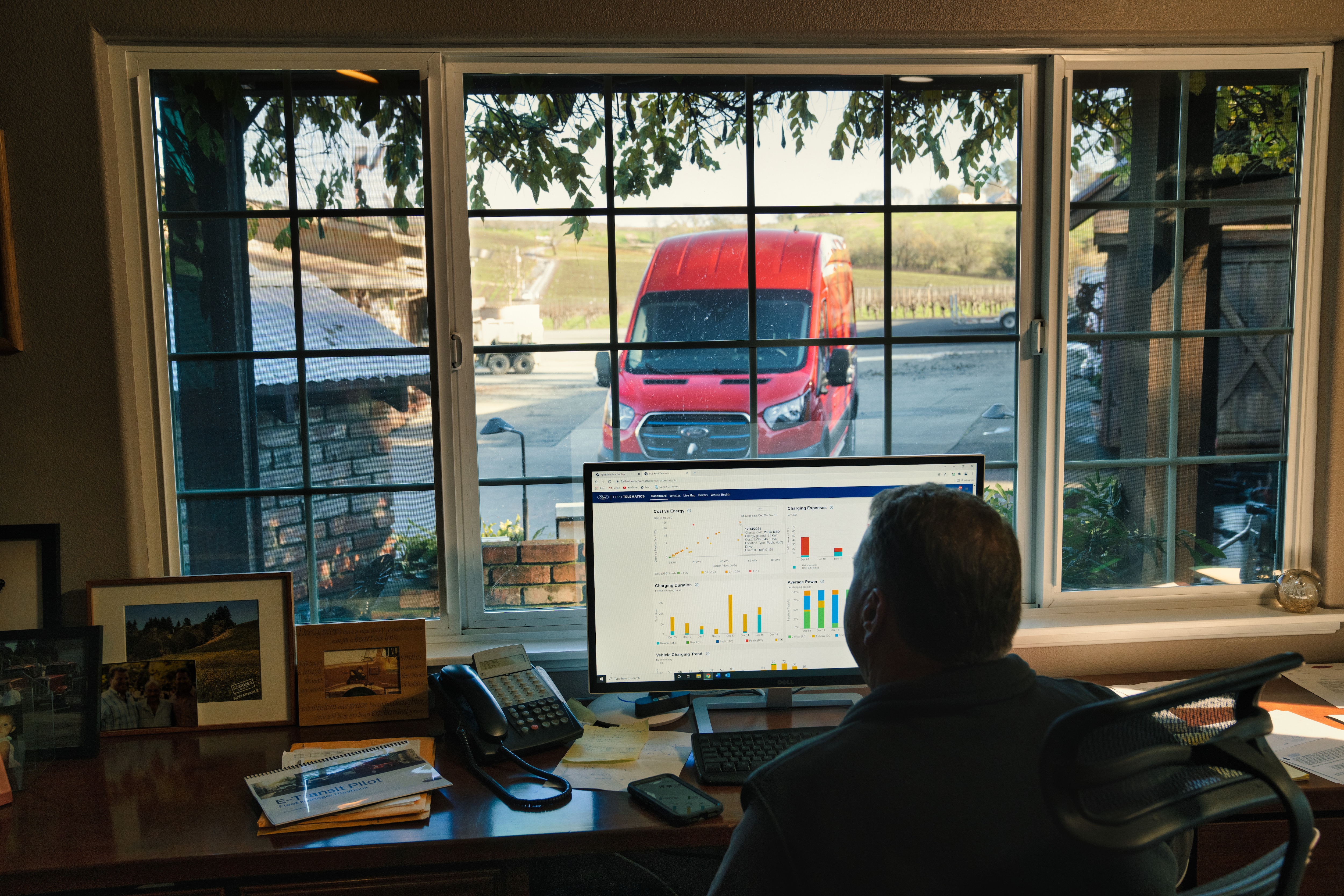 Ford Pro Intelligence* gives farmers access to important data on every vehicle – whether gas-powered or electric – providing always-on access to vehicle health reports and other data designed to help limit vehicle downtime while lower operating costs